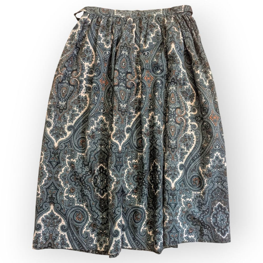 Vintage Green Paisley Midi Skirt Summit Sportswear Medium - Picture 3 of 12